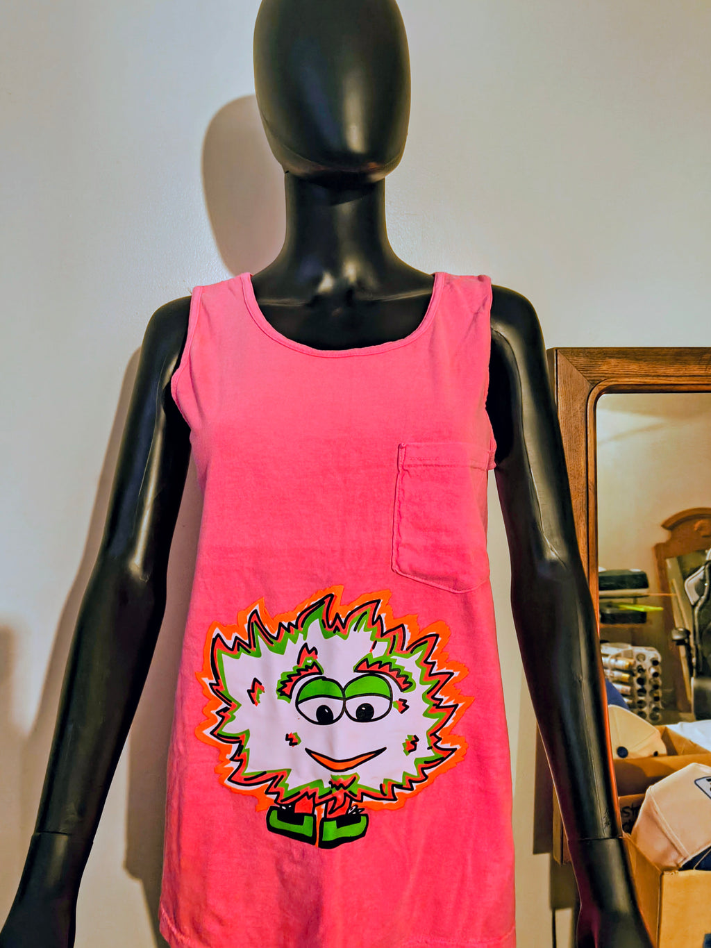 PINK GREAN MONSTARR TANK TOP