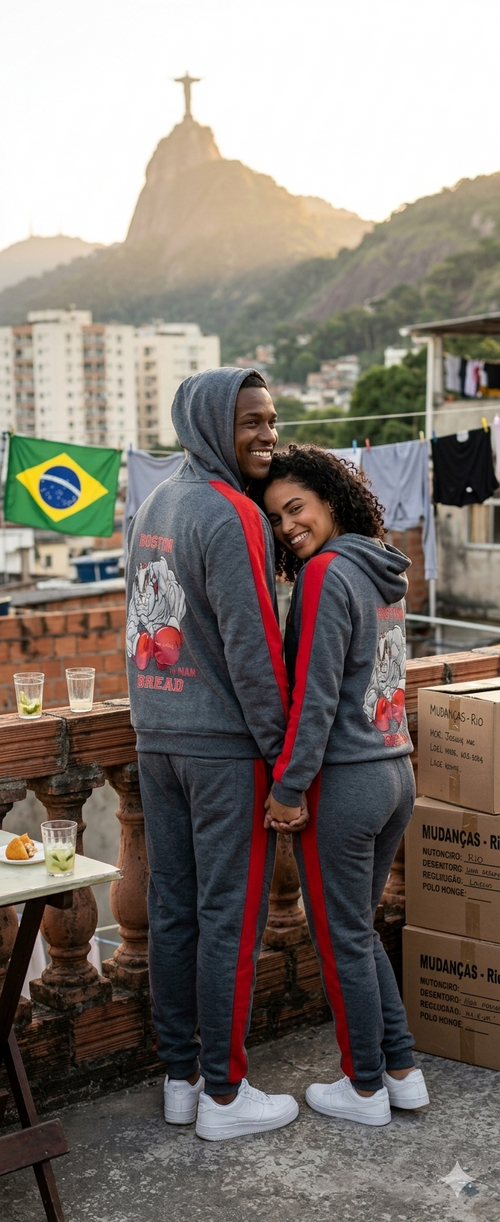 DARK GRAY (O.G) BOSTON BREAD RED SRTIPE SWEAT SUIT